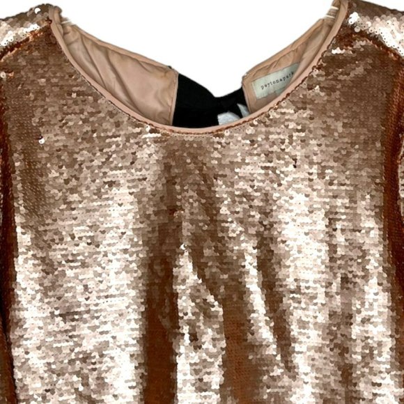 Peyton & Parker Cropped Sequined Cropped Top - Rose Gold - L - Picture 5 of 10